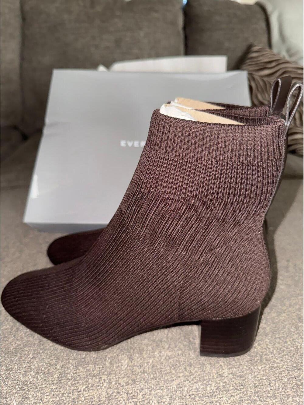 Everlane The Glove Boot Dark Brown Knit Sock Booties Size‎ 8 NWOT